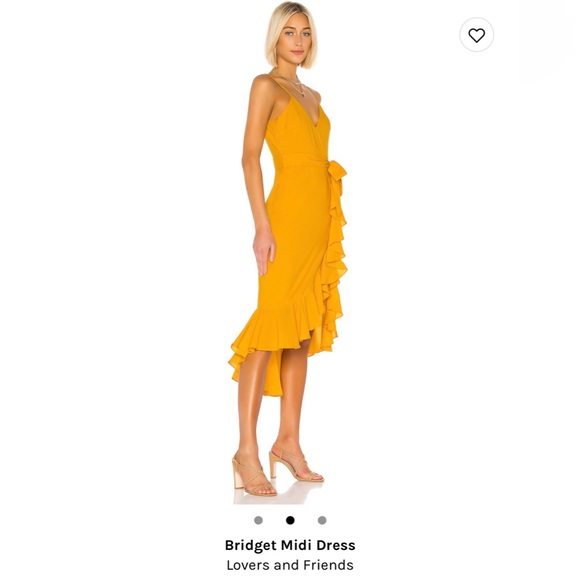 Lovers + Friends Bridget Midi Dress. Sunflower yellow. XS. NWT! - Picture 3 of 9